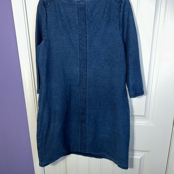 Boden  denim dress knee length 3/4 sleeves Size 14 women’s pockets boho preppy - Picture 8 of 11